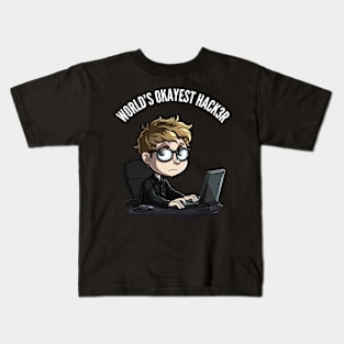 World's Okayest Hacker v2 (round) Kids T-Shirt